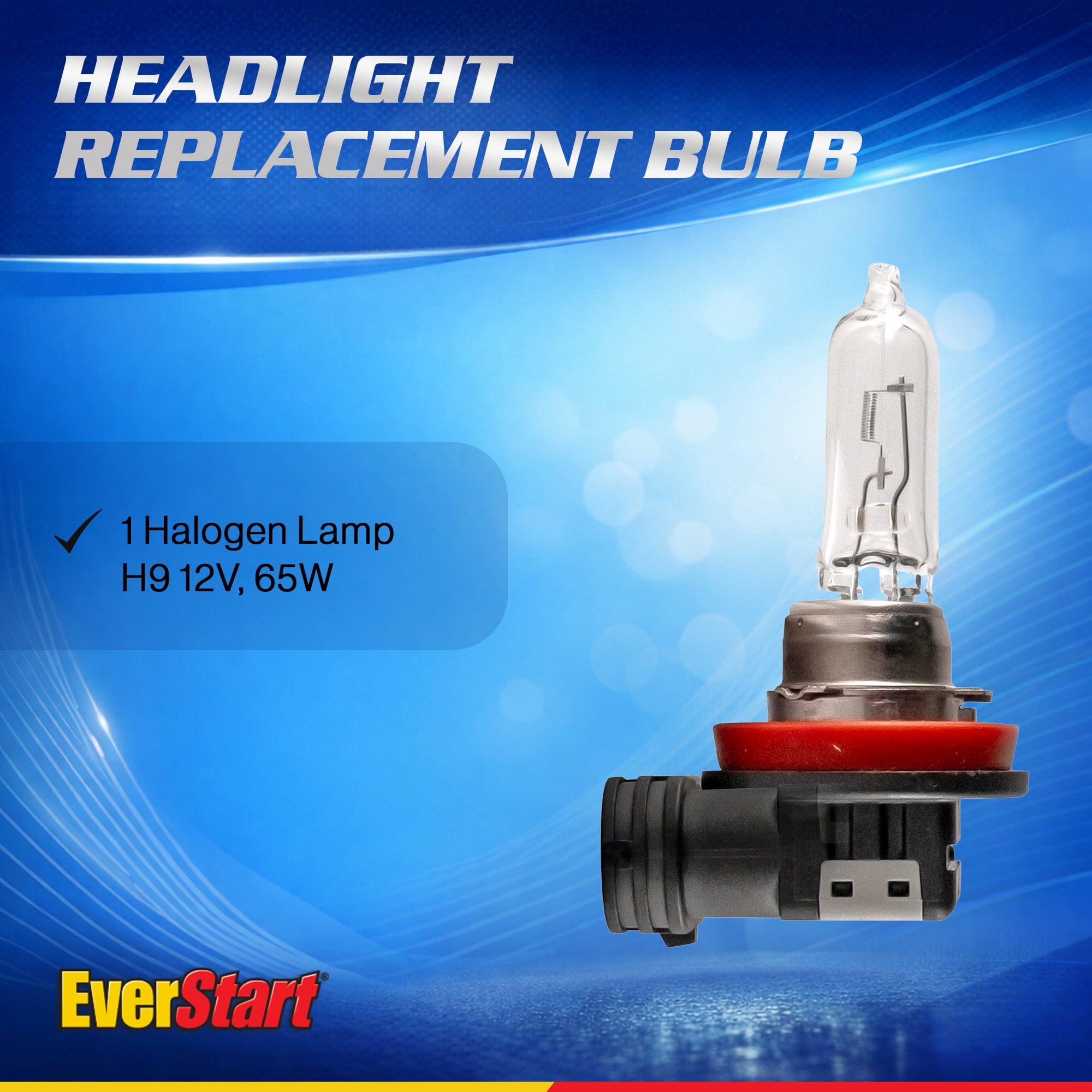 EverStart H9 Halogen Headlight Bulb, 1 pack, Compatible with Multiple Cars