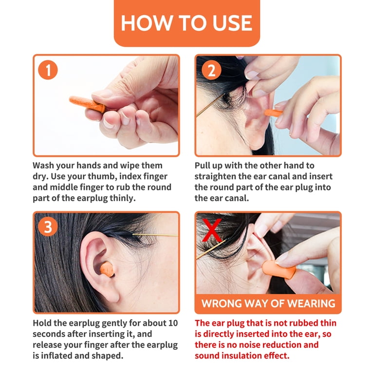 LYSIAN Soft Foam Earplugs, 60 Pairs, Orange photo 4