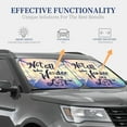 thumbnail image 4 of Xecao Not All Those Who Wander Are Lost for Foldable Car Sun Shades (2-Pack) offer sun protection with an easy-fold design for convenient windshield shading., 4 of 7