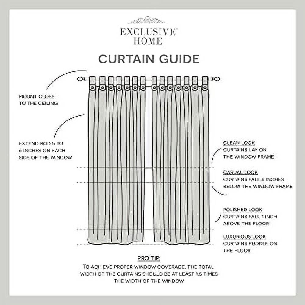 Exclusive Home Loha Tuxedo Tab Top Curtain Panel Pair, 54"x96", Peacoat Blue