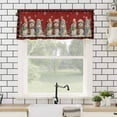 thumbnail image 4 of Christmas Cute Valances for Windows Snowman Red Buffalo Plaid Border Rod Pocket Curtain Valance Window Treatment Short Curtains for Kitchen Living Room, 42"x12", 4 of 5