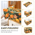 thumbnail image 4 of Foldable Fabric Storage Bin With Handle Collapsible Basket Box Storage With Lid Organizer Standing on The Orange Florals, 4 of 7
