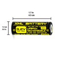 thumbnail image 3 of Batería XML Battery 4/5 AA 3,2 V 400 mAh LiFePO4, paquete de 4, 3 of 7