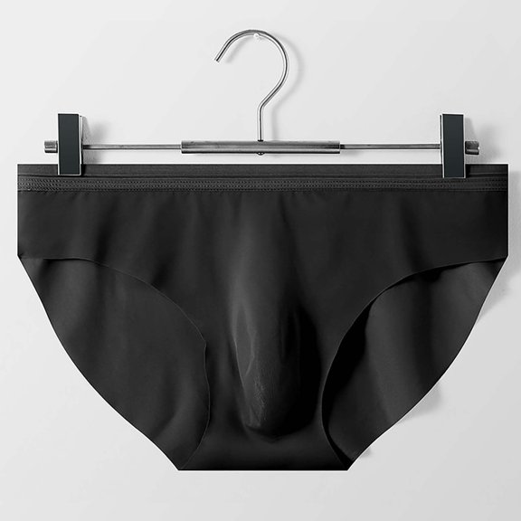 BONIXOOM Mens Underwear Briefs Male Medium waist Comfort Waist Solid Black L