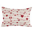 thumbnail image 2 of Valentine's Love, Standard Size Pillow Cover, Pillowcase Protectors with Zipper, Breathable Decorative Throw Pillow Case Cover, Saint Red Heart Stripes Retro Pillow Shams for Couch Sofa 20x26Inch, 2 of 8