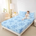 thumbnail image 4 of Feelyou Winter Snowflake Full Size Sheets, Merry Christmas Bed Sheets, Teens Boys Girls Kids Sheet Sets, Microfiber Bedroom Decor, 4pcs, 4 of 7