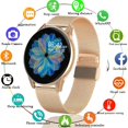 thumbnail image 2 of Reloj inteligente redondo para hombre y mujer, accesorio de pulsera resistente al agua con control de la presión arterial, compatible con Android e IOS, 2023, 2 of 4