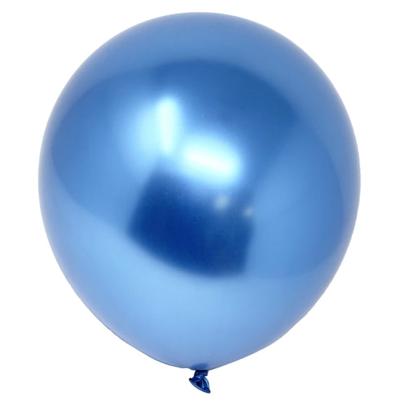 Allgala 12 Inch 50 Count 2.8g Latex Heavy Metallic Chrome Balloons - Blue -BL52086