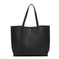 thumbnail image 1 of Leather Tote Bag - Lightweight Reversible Shoulder Handbag Tassel Large Purse, 1 of 1