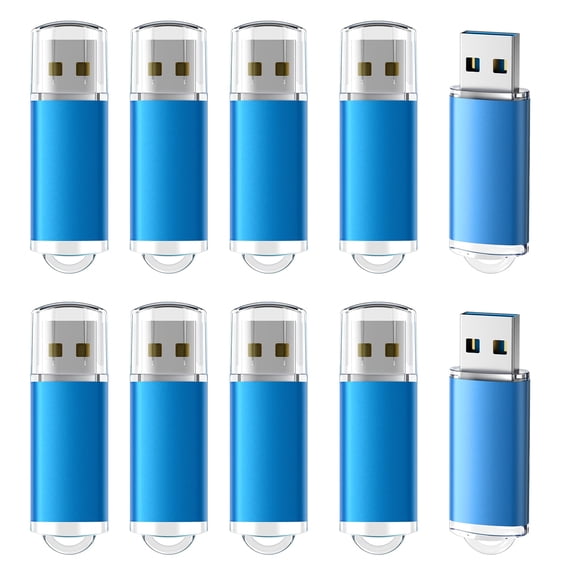 TOPESEL 10 Pack 8GB USB Flash Drive USB 2.0 Memory Stick Bulk Thumb Drive Pen Drive Blue