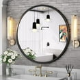 thumbnail image 3 of Scifil 30 Inch Black Round Mirror, Bathroom Vanity Wall Mirror, Modern Round Circle Wall Mirror with Metal Frame for Home Decor, Easy Hanging, 3 of 15