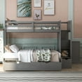 thumbnail image 2 of Euroco Twin over Twin or Twin over Full Bunk Bed with Drawers, Shelf and Storage Cabinet for Bedroom, Covertible Lower Bed into Full Bed Frame, Gray, 2 of 20