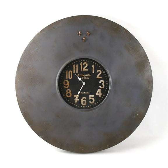 Elegant Fleur De Lis Wall Clock in Silver Finish