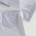 thumbnail image 6 of Baby Onesies Boy Baby Boy Stripe Romper Waffle Knit Short Sleeve Lapel Button Down Jumpsuit Bodysuit Newborn Summer Outfits, 6 of 8