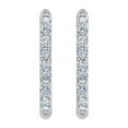 thumbnail image 2 of 1/4 Carat (ctw) Round White Diamond Ladies Hoop Earrings in 14K White Gold (I1-I2 Clarity), 2 of 3