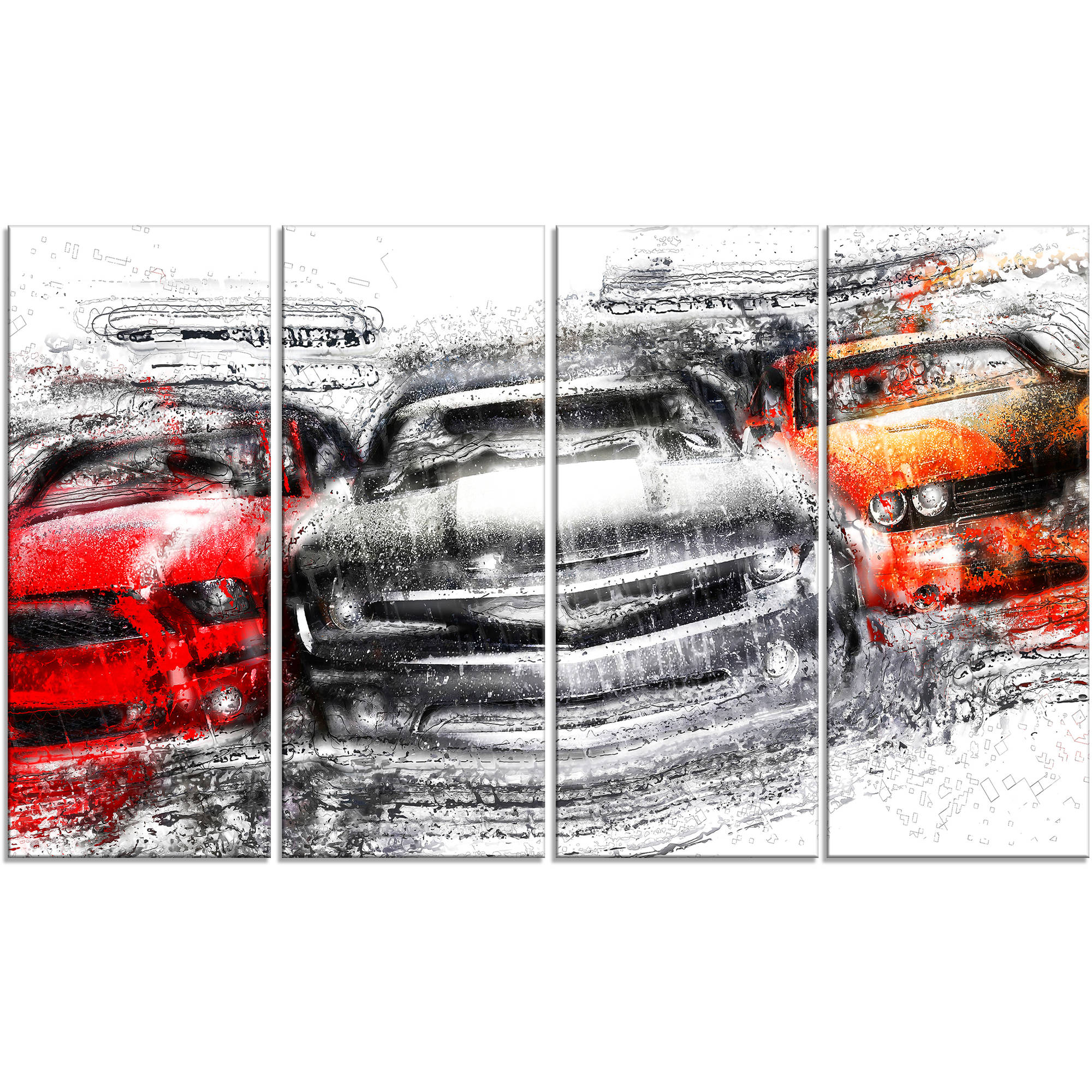 DESIGN ART American Street Race Large Gallery Wrapped Canvas