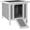 Gray, variant on Wooden Bunny House Rabbit Cat Hutch, Feral Cats Outdoor Weatherproof Rabbit Hutch w/Ramp, Lockable Doors, Openable Top, Small Pet House for Rabbits, Bunnies, Guinea Pigs, 16.5" x 20.5" x 17.3"
