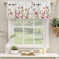thumbnail image 2 of Fall Bird Flower Curtain Valances for Windows, Kitchen Valance Window Treatments Panel 2 Pack, Thanksgiving Autumn Leaves Daisy Rod Pocket Short Curtains for Bathroom Bedroom 42 x 12 Inch, 2 of 8