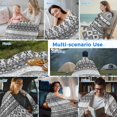thumbnail image 5 of Grey White Boho Cooling Blanket, Lightweight Breathable Summer Throw Blanket with Double Sided Cold Effect,Vintage Ethnic Tribe Abstract Art Picnic Beach Blankets Bed Sheet for Hot Sleepers 40"x60", 5 of 8