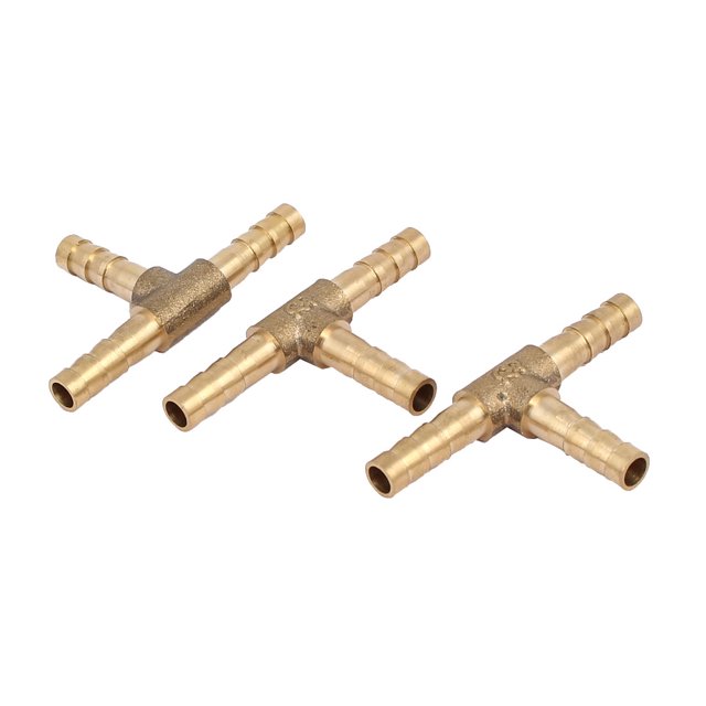 Unique Bargains 6mm Dia en Forme de T Raccords de Tuyau à Barbe à 3 Voies Raccords 3pcs