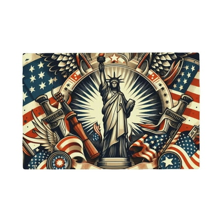 

Placemats Set of 4 / 6 USA Statue of Wings Placemats for Dining Table Indoor/Outdoors Heat Resistant Washable Placemats 18 x 12