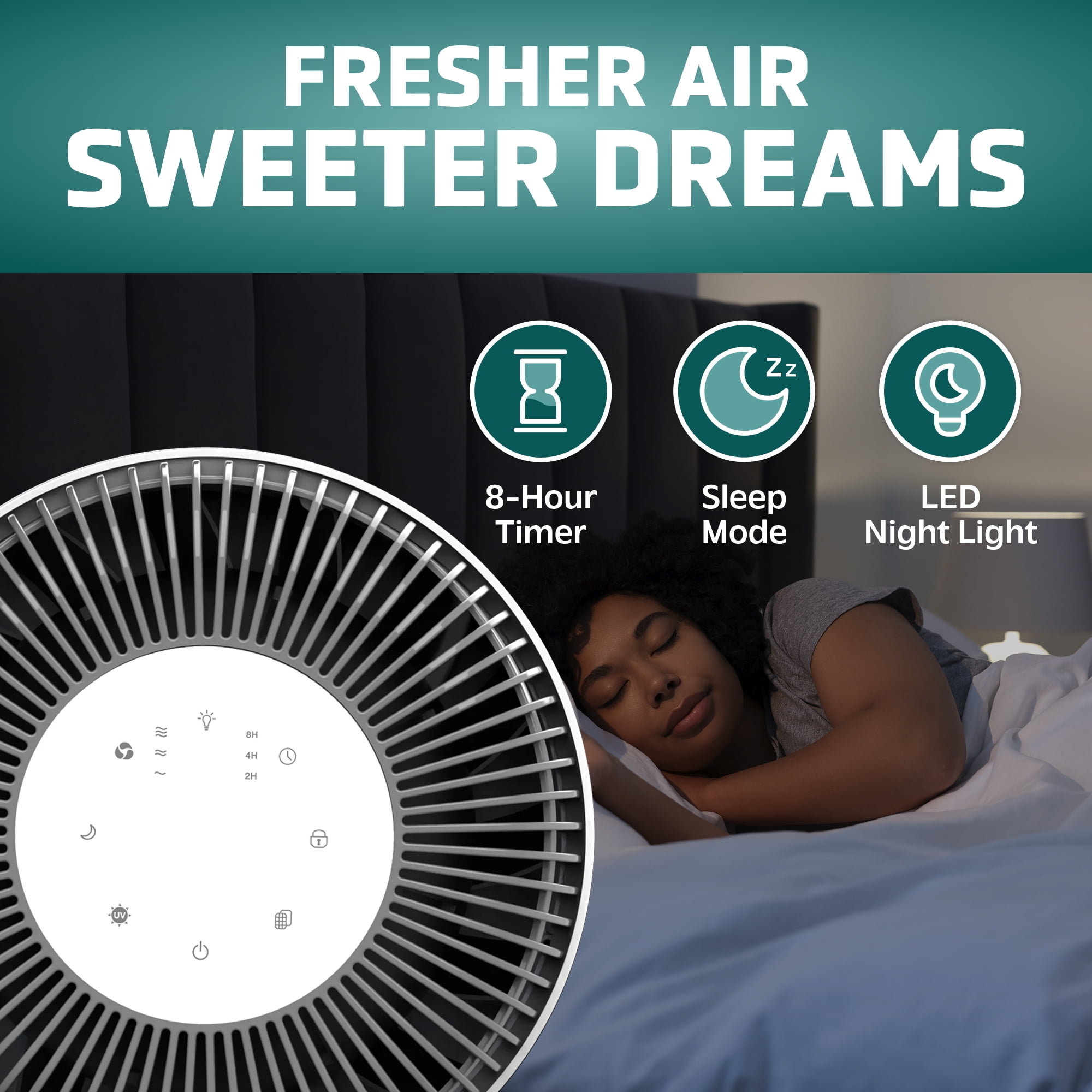 Open Box GermGuardian Air Purifier with HEPA Pure Filter, UV-C, for Rooms up to 1095 Sq. ft, White, AC151