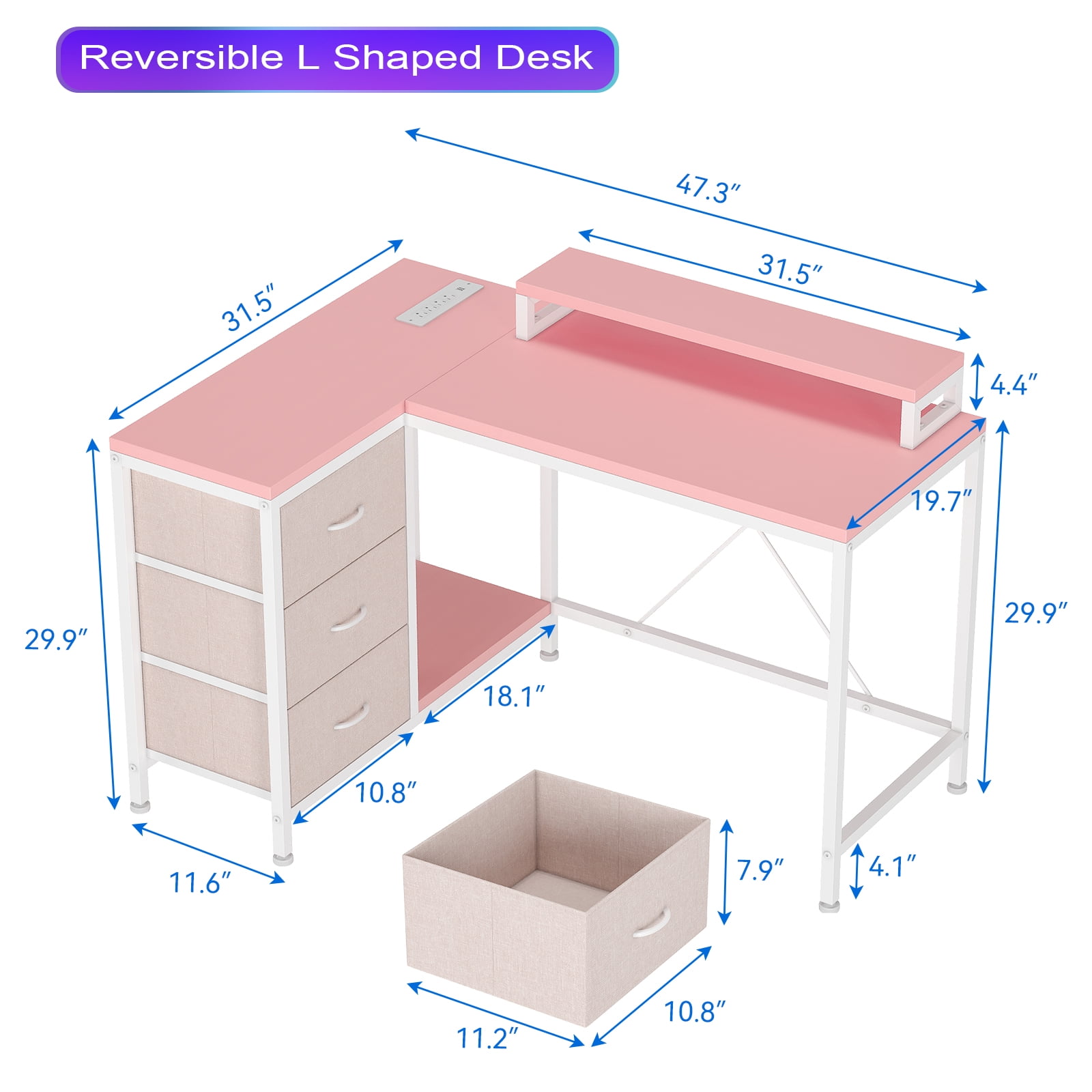 ChaoLink Luxurious Vanity Desk with Adjustable Mirror, Lights, and Power Outlet for Makeup Enthusiasts