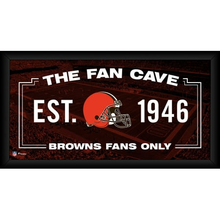 Cleveland Browns Framed 10" x 20" Fan Cave Collage