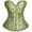 1-Green, variant on Women's Lace Up Boned Overbust Corset Bustier Lingerie Bodyshaper Top