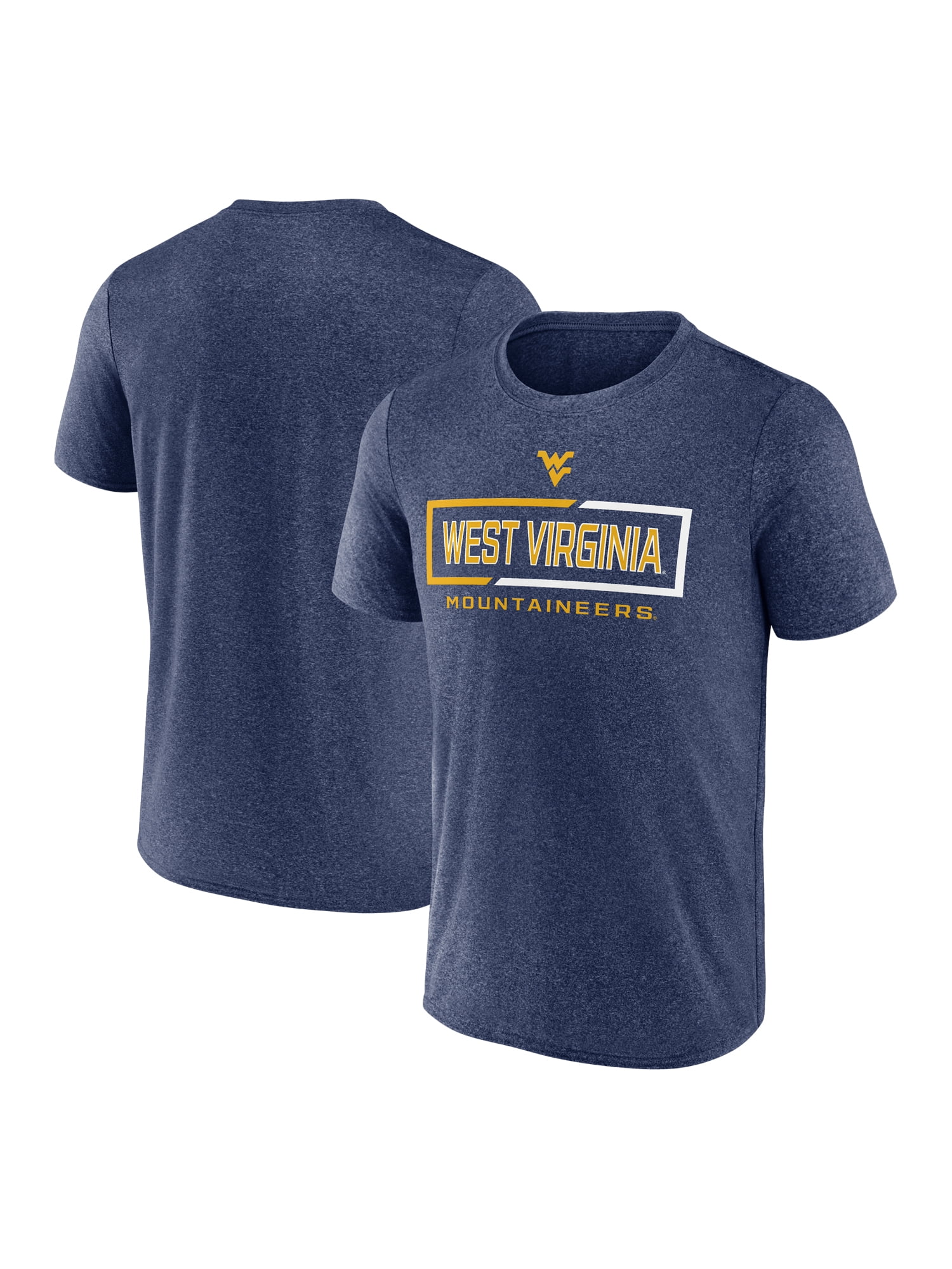 NCAA West Virginia Mountaineers Men's Synthetic Navy Heather Short Sleeve T-Shirt