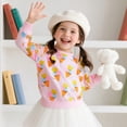 thumbnail image 1 of Chandail à Capuchon Décontracté en Tricot pour Filles avec Imprimé Mignon, Col Rond, chandail pour Jeu Quotidien et École, 1 of 7