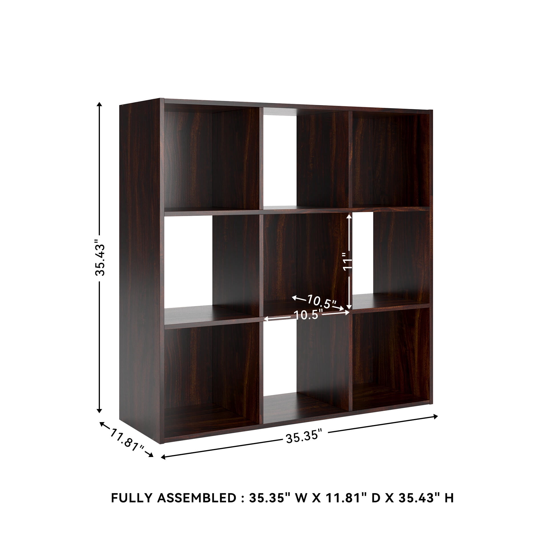 Signature Design by Ashley Glosmount 9 Cube Storage Organizer with Cherry Finish