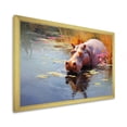 thumbnail image 2 of Designart "Haven for African Hippos I" Animals Framed Wall Art Decor - Modern Grey Hippopotamus Hallway Framed Wall Art Decor, 2 of 6
