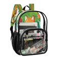 thumbnail image 2 of Large Clear PVC Backpack Heavy Duty See Through Backpack for Adults Work Travel, Autumn Scarf Fox Printed 12L, 2 of 8