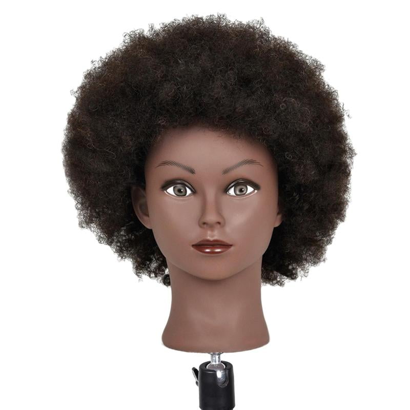 Hair Styling Practice Doll Afro Training Mannequin Head with Clamp