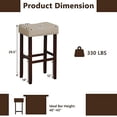 25" Counter Height Stools - Backless Saddle Barstools with Nailhead ...