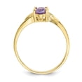 thumbnail image 2 of Auriga Fine Jewelry 10K Yellow Gold Polished Oval-shaped Genuine Amethyst Birthstone Ring for Women Size- 7, 2 of 6