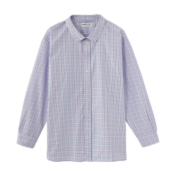 Men's Big & Tall 2XL Stanton Checkered Dress Shirt, Purple/Pink, 100% Cotton, Regent Row