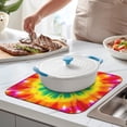 thumbnail image 2 of Rainbow Tie Dye Mandala Pattern Dish Drying Mat for Kitchen 1 Pack, Ultra Absorbent Microfiber Dishes Drainer Mats,16"x18", 2 of 6