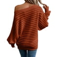 thumbnail image 4 of Women's Sweaters Off The Shoulder Long Sleeve Pullover Knit Pullover Sweater Fall Winter Outfits, 4 of 5