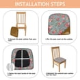 thumbnail image 4 of Pioneer Flower Floral Print Pattern Seat Covers for Dining Room Chairs Set Of 4,Stretch Printed Washable Chair Seat Cover with Elastic Ties and Button,Removable Waterproof Couch Cushion Covers, 4 of 6