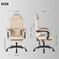 thumbnail image 3 of Leumius Ergonomic Gaming Chair,High Back Office Desk Computer Chair with Lumbar Support and Height Adjustable Headrest Backrest,Beige, 3 of 16