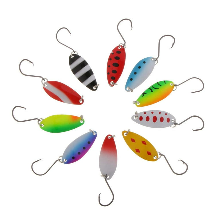 10pcs Spoon Fishing Bass Trout Salmon for Trolled Cast Drifted
