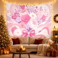 thumbnail image 3 of Ocean Waves Floral with Bouquet Dominates Roses Peonies, Mystical Fantasy for Space Lovers, Galaxy Room Decor, Valentine'S Day Gift, Tapestry Wall Hanging for Bedroom and Dorm, 3 of 6