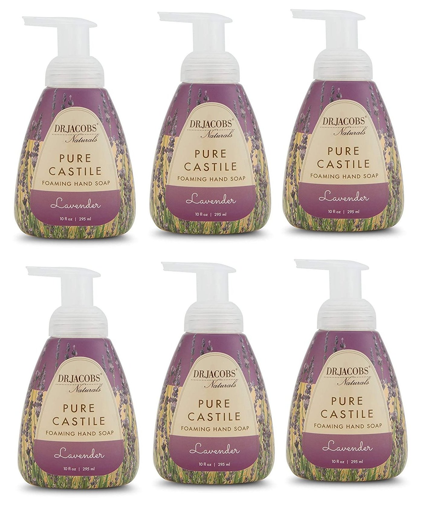 Dr Jacobs Naturals Pure Castile Foaming Hand Soap (Lavender 10 oz 6PK