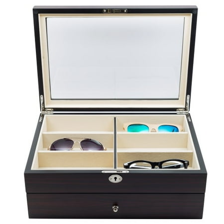 TimelyBuys - 12 Piece Ebony Eyeglass Display Case for