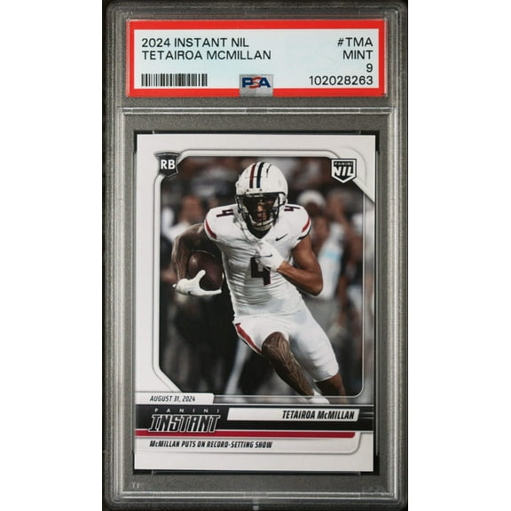 Graded 2024 Panini Instant NIL Tetairoa McMillan #TMA Rookie RC Football Card PSA 9 Mint