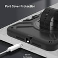 thumbnail image 6 of Decase for iPad Mini 6th Gen Military Grade Protection Case,Built-in Rotation Ring Stand,with Shoulder Strap & Hand Strap,with Pen Holder,Rugged Shockproof Heavy Duty Case Cover,Black, 6 of 13