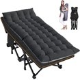 thumbnail image 4 of Slsy Camping Cot with Black&Gray Pad,Cots for Sleeping,Camping Bed Folding Cot 900LBS(Max Load) Comfortable Heavy Duty Adult & Kids Travel Cot with Carry Bag, 4 of 13