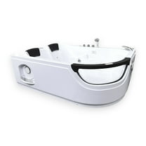 Whirlpool Bathtub white 71″ X 47″ with Heater and double pump – Luna